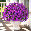 Yastouay 16 Bundles Artificial Flowers for Outdoors, Realistic Bougainvillea Fake Flowers for Outside, UV Resistant Silk Outdoor Faux Plants for Porch Patio Planter Front Door Garden Decor(Fuchsia)