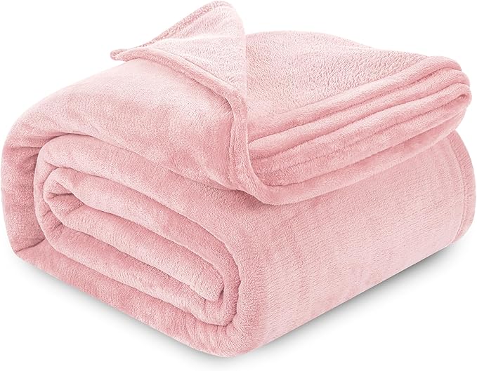 Utopia Bedding Pink Fleece Blanket King Size Lightweight Fuzzy Soft Anti-Static Microfiber Bed Blanket (90x102 Inch)