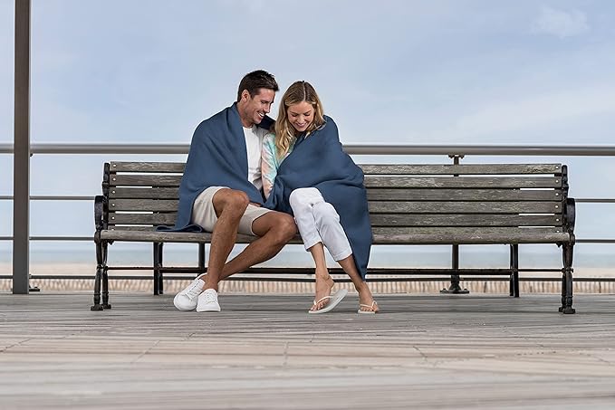MV Sport Lightweight Sweatshirt Blanket Throw – Warm & Cozy, Breathable Oversized Fleece Knit, Couch, Bed, Travel, Cold Nights, and Outdoors – Soft Light Weight Blanket 54" x 84" Royal Heather