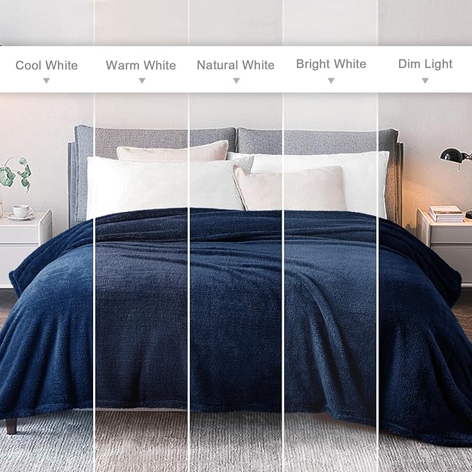 Exclusivo Mezcla Twin Size Blanket for Bed, Super Soft Velvet Plush Fleece Blankets, Fuzzy Cozy and Warm for Winter, 60x80 Inches, Navy Blue