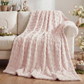 Horaldaily Easter Solid Blanket Throw, Pink Rabbits Soft Fuzzy Plush Faux Fur Cozy Blankets for Couch Sofa Bed Lounging, Ideal Gifts for Kids Adults Wife Self, 60x80