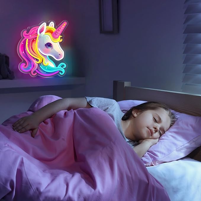 Unicorn Neon Sign, Colorful Unicorn Neon Signs for Wall Decor, Dimmable Acrylic Neon Lights for Girls Room Bedroom School Classroom Party Decorations Nursery, Perfect Gifts