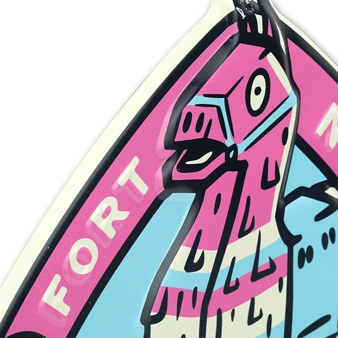 Fortnite Good Game Embossed Metal Sign – Loot Llama Diamond Badge Wall Decor for Bedroom or Game Room