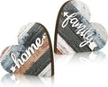 Jetec 2 Pcs Rustic Wooden Heart Table Decor, Daisy Farmhouse Home Decor, Bless This Home & Be Kind Sign for Living Room, Dining Room, Shelf & Mantel, Ideal Housewarming & Birthday Gift(Simple Style)