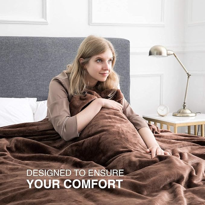 IR Imperial Rooms Fleece Blanket 2 Pack - Super Soft Fluffy Coffee Throw Blanket for Sofa and Bed - Warm and Cozy Lightweight 400 GSM Microfiber Bed Throws Blankets, 50x60 Inches (Throw/Travel)