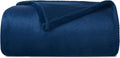 Casual Living Full/Queen Fleece Blanket Fluffy Soft Warm Cozy Bed Blankets for Bedroom Decor Plush Thick Fuzzy Oversized Big Flannel Throw for Bed Chair or Outdoor, 90-inch x 90-inch, Navy Blue