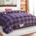 Heated Electric Blanket King Size, 90X100 Heating Blanket King with Dual Control&10 Heats Levels&Timer for Bed,Large Purple Plaid Sherpa Blankets Warmer Gifts for Grandma Women Adults, Washable