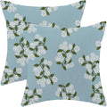 AEIOAE Spring Pillow Covers 18x18 Inch Set of 2, Baby Blue Green Hydrangea Flower Throw Pillows Case,Floral Summer Outdoor Seasonal Decorative Farmhouse Decor Cushion Covers for Home Sofa Bed Couch