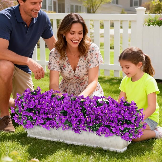 Yastouay 16 Bundles Artificial Flowers for Outdoors, Realistic Bougainvillea Fake Flowers for Outside, UV Resistant Silk Outdoor Faux Plants for Porch Patio Planter Front Door Garden Decor(Fuchsia)