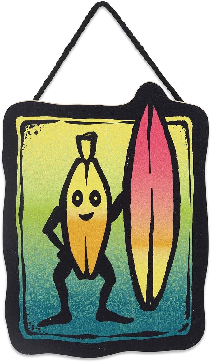 Fortnite Banana Surf Hanging Wood Wall Decor - Fun Fortnite Sign for Bedroom or Game Room