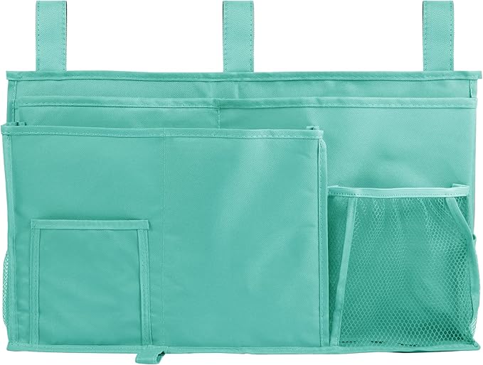 Joyfulife Bedside Caddy Bunk Bed Organizer Bedside Storage Organizer Bedside Storage Bag Pocket Hanging Organizer for Bunk, Hospital Beds, College Dorm Rooms, Baby Bed Rails, Camp 8 Pockets (Green)