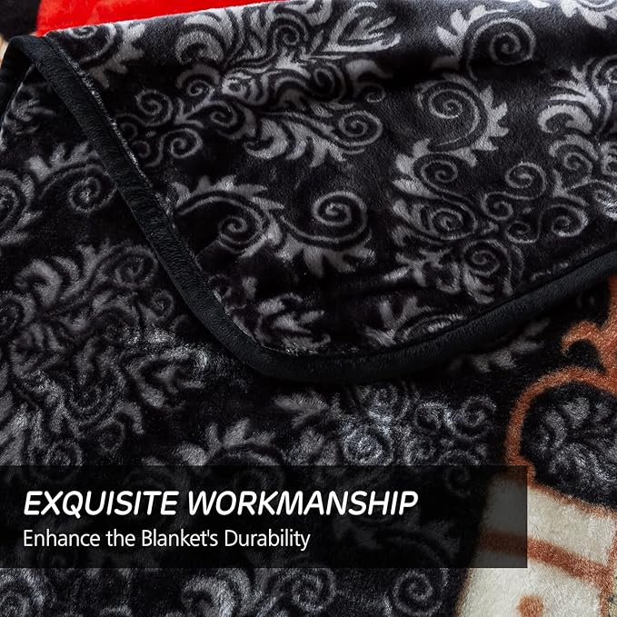 JYK Plush Fleece Blanket Queen Size 91" x 75", 3.7LBs 1 Ply Soft Korean Mink Warm Lightweight Bed Blanket for Autumn Winter