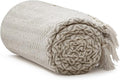 Americanflat 50x60 Throw Blanket - Soft and Breathable Cotton Throw Blanket for Couch, Bed, Chair - Decorative Blankets Perfect for Home, Office, or Outdoor Use - Cream and Beige Zig Zag Design