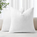decorUhome Chenille White Throw Pillow Covers 16x16 Inch Set of 2, Decorative Soft Couch Pillow Covers Solid Dyed Accent Farmhouse Neutral Square Pillow Cases for Sofa