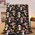 Red Mushroom Throw Blanket - Soft Plush Fleece Blankets- Cozy Mushroom Stuff Gifts for Women Girls Kids 50"X60"