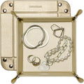 UnionBasic Small Valet Tray, Jewelry Tray for Rings Watches Earrings, Entryway Catchall Caddy for Coins Keys Change, Nightstand Bedside Valet Holder, Trays for Electronic Gadgets, Pale Gold