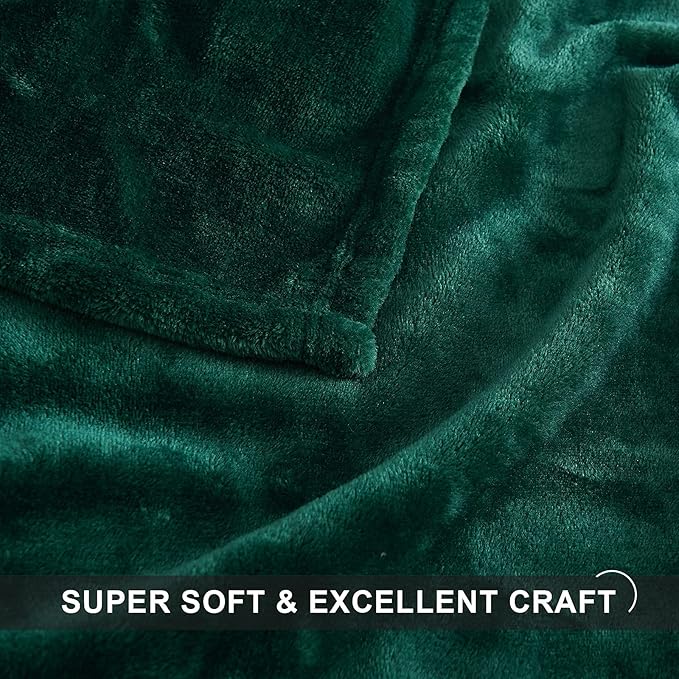 StangH Super Soft Green Fleece Blanket - Fall Flannel Fuzzy Bed Blanket Throw for Couch/Office/Dog, Lightweight Microfiber Plush Baby Blankets, (Throw Size 50 x 60, Forest Green)