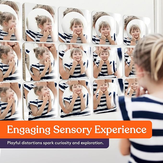 Special Supplies Sensory Bubble Wall Mirror - Interactive Acrylic Mirrors for Wall Decoration and Sensory Toys for Kids Classroom or Home -Sensory Room Decor -Visual, Tactile Stimulation (15 Pk)