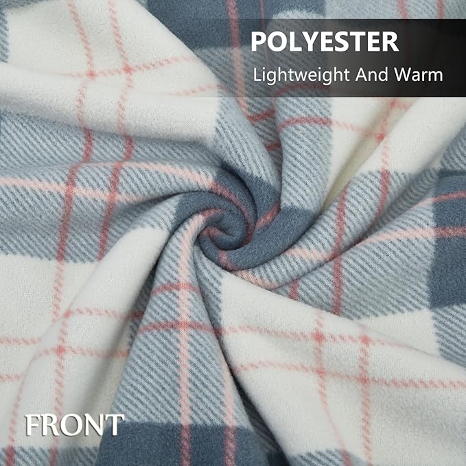 forestfish Fleece Wearable Blanket Oversized, Comfy Lightweight Lap Blanket Poncho Throw With Buttons, 63“x 55”