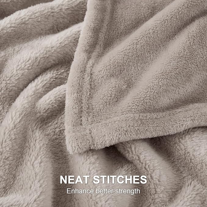 Hansleep Fleece Mocha Brown Twin Blanket, Soft Flannel Fuzzy Plush Cozy Blanket for All Seasons, Mocha Brown, Twin 60x80 Inches