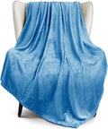 Exclusivo Mezcla Fleece Throw XL Blanket for Couch, Sofa, Super Soft and Warm Washed Blue Blankets, All Season, Cozy, Plush, Lightweight, 50x70 Inches