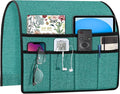 Joywell Armrest Organizer for Recliner Armchair Caddy Remote Control Holder for Couch Non Slip Sofa Arm Chair Caddie with 6 Pocket Storage for Magazine, Tablet, Phone, iPad, Turquoise