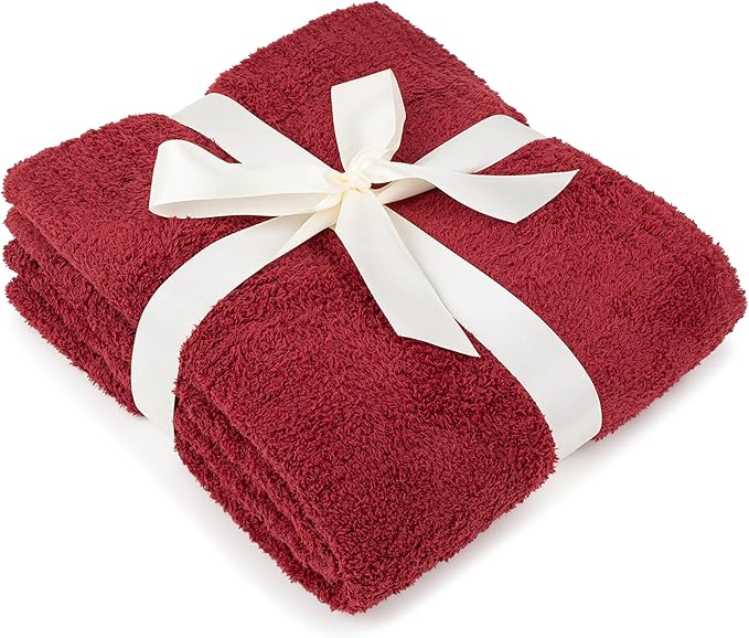 PAVILIA Super Soft Throw Blanket for Couch, Fluffy Cozy Lightweight Maroon Blanket, Large Fuzzy Warm Knit Blanket for Bed Sofa, Burgundy Red, 60x80