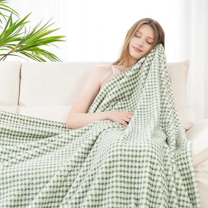 Zyrah Fleece Throws for Couch Super Soft Throw Blanket Lightweight Decorative Fuzzy Cozy Blankets for Sofa Chair Bed (C-Cyan, Throw(50"x60"))