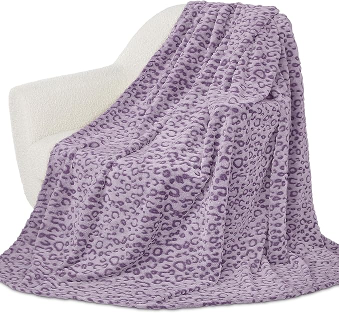 Purple Blankets for Women, Soft Plush Fleece Throw Blanket for Bed Couch, Purple Gifts for Women, Lavender Warm Throws for Girls Travel Camping, All Seasons Cozy Decor for Bedroom Dorm 50"x60"