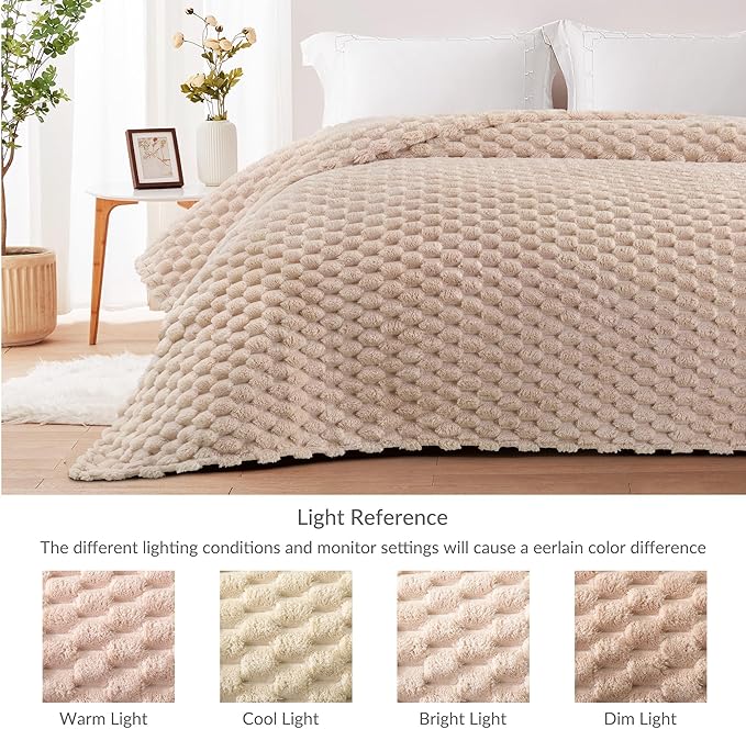 Whale Flotilla Throw Blanket for Couch with Jacquard Pattern, Fuzzy Soft Cozy Exquisite Blankets for All Season, Warm and Fluffy, 50x60 Inch, Camel