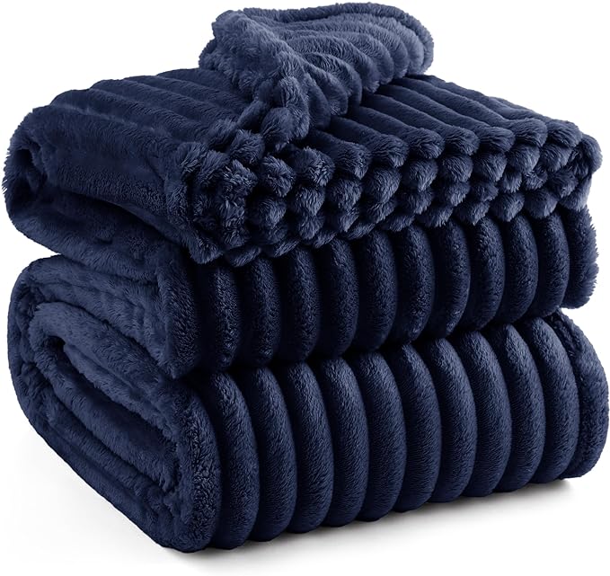 Bedsure GentleSoft Navy Blue California King Size Blanket for Couch - Cozy Soft Blankets for Women, Cute Small Fleece Throws for Girls, Birthday Gifts for Women, Navy, 102x96 Inches