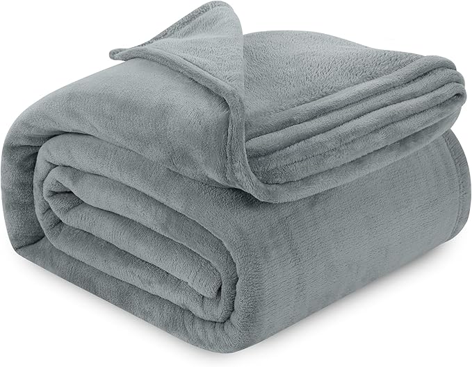 Utopia Bedding Cool Grey Fleece Blanket King Size Lightweight Fuzzy Soft Anti-Static Microfiber Bed Blanket (90x102 Inch)