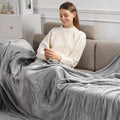 Heated Blanket King Size Electric Blanket 100''X90'' - Fast Heating Blanket Ultra Soft Flannel, Dual Controllers with 5 Heat Levels & 10 Hrs Timer, Machine Washable King Heated Blanket, Silver Gray