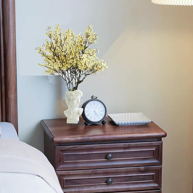 Mandy's Light Yellow Artificial Baby’s Breath Flowers 6 Bundles Silk Gypsophila, 18.5 Inch European Style Modern Home Decor Centerpiece, Neutral Wedding Flower Arrangements