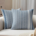 ANRODUO Pack of 2 Boho Throw Pillow Covers 26x26 Inch Farmhouse Decorative Couch Pillow Cases Jacquard Cushion Cover Neutral Accent Pillows of Bed Sofa Bedroom Living Room Home Decor, Navy Blue