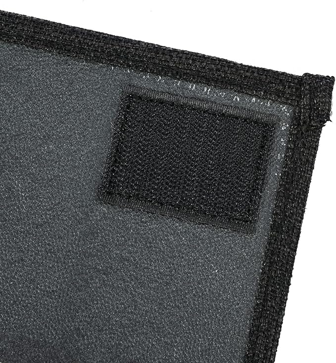 Linen 4 Pockets Bedside Caddy, Bedside Storage Organizer with Water Bottle Holder for Magazine, Remotes, Phone (Black)