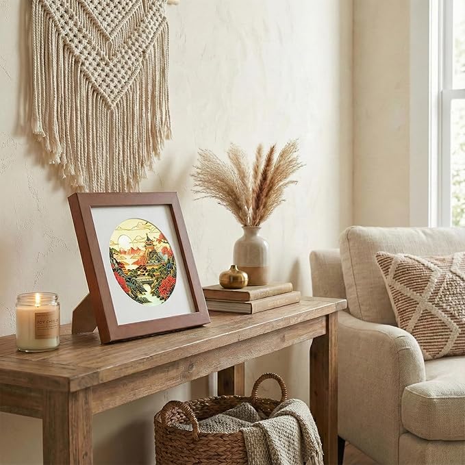 Newscz Framed Wall Art 8.3x8.3 Inch Modern Home Decor for Living Room Bedroom Wall Decor Above Bed & Office Aesthetic Gallery Wall Frame Set Farmhouse & Art Deco Decor Dining Room Kitchen Wall Decor (H-B09)