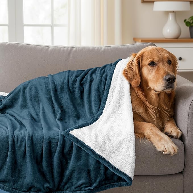 Utopia Bedding Sherpa Blanket Twin Size (Stone Blue, 90x66 Inches) - Soft Lightweight Plush Fleece Reversible Blanket for Bed, Sofa, Couch, Camping and Travel