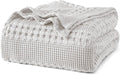 PHF 100% Cotton Waffle Weave Blanket Twin Size for Bed, Soft Lightweight & Breathable for Spring and Summer, All-Season Comfort, Luxury Aesthetic Blanket for Home Decor, 66"x90", Light Grey