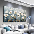 QIYILEXWART Large Wall Decor For Living Room Canvas Wall Art For Office Modern Wall Decorations For Bedroom Textured White Flower Landscape Painting Farmhouse Pictures Artwork Room Home Decor 24x48