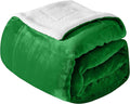 Mocassi Premium Ultra-Soft Velvet Touch Flannel Fleece Sherpa Throw - Warm Cozy Reversible Plush Micromink Throw Blanket for Couch, Bed and Sofa - Fluffy, Christmas Winter Bedding Gift, Emerald Green