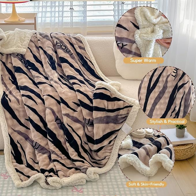 Twin Size Fleece Blanket Gift for Women - Fleece Plush Cozy Thick Warm Blanket, Soft Bedding Bedroom Decor Winter 45x60 Inches