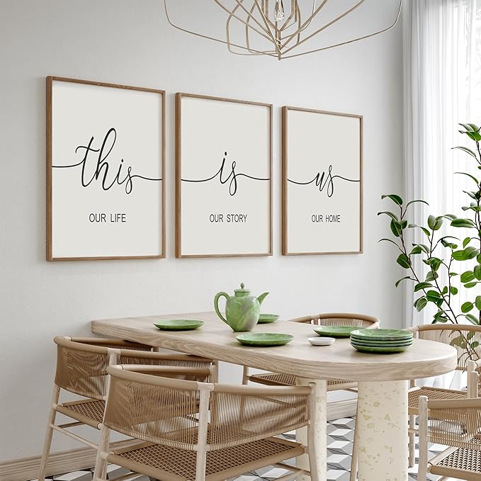 Heiple This is Us Wall Decor 11"x14" Framed Wooden Wall Sign for Home Decor Farmhouse Vintage Rustic Living Room Minimalist Family Wall Art (Brown)