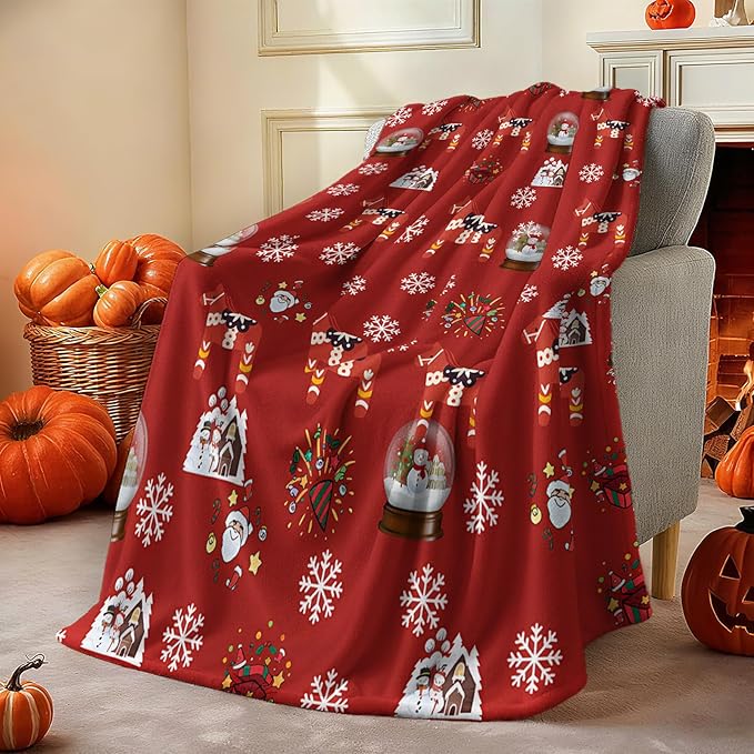 Cute Christmas Blankets and Throws for Adults/Women/Boys/Kids, Holiday Fleece Throw Blanket for Couch/Sofa, Holiday Decor, Christmas Decorations/Gifts 50"x 60"