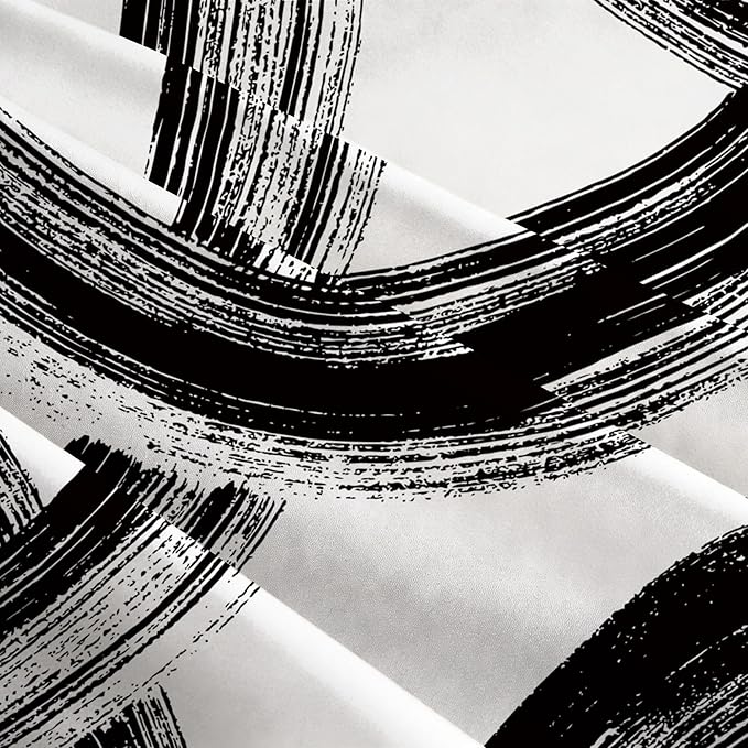 Black and White Abstract Striped Throw Pillow Covers 18x18 Set of 4, Modern Art Boho Lines Decorative Square Pillow Cases for Farmhouse Living Room Sofa Bed Couch, Spring Easter Minimalist Home Decor