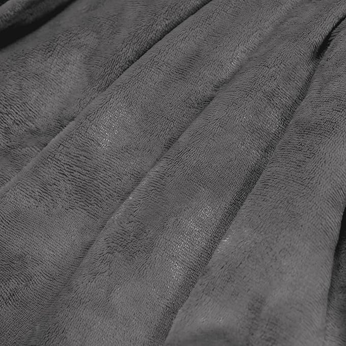 BEAUTEX Sherpa Fleece Throw Blanket Twin Size for Couch - Thick and Warm Blanket for Winter, Fluffy Flannel Plush Twin Blanket, Fuzzy Grey Cuddle Blankets for Couch Bed Sofa (60" x 80", Grey)