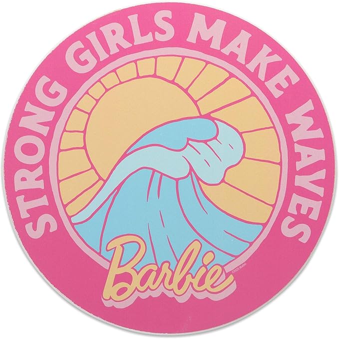 Mattel Barbie Strong Girls Make Waves Wood Wall Decor - Inspiring Barbie Sign for Bedroom or Play Room