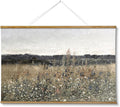 ARPEOTCY Extra Large Vintage Framed Wall Art, 36x54 Inch Flower Meadow Landscape Hanging Framed Wall Art Decor for Living Room Bedroom, Canvas Prints, Retro Scenery Pictures Above of Bed