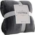TASTHROW Grey Throw Blanket 60x80 Inches, Soft Plush Cozy Fleece Flannel Throw Blanket, Lightweight Warm Throws for Bed, Couch, Bedroom and Living Room, All Seasons