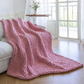 Chunky Knit Blanket - Luxury Soft Cozy 50 * 60 Throw Blanket,100% Woven Blanket Rope Knot Throw Blanket for Couch, Sofa, Home Decor, Gift - Machine Washable (Pink, 50 * 60)